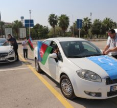 Adana'da Azerbaycan'a destek için araç konvoyu oluşturuldu
