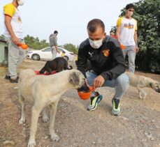 Göztepeli sporcular Menderes'teki hayvan barınağını ziyaret etti