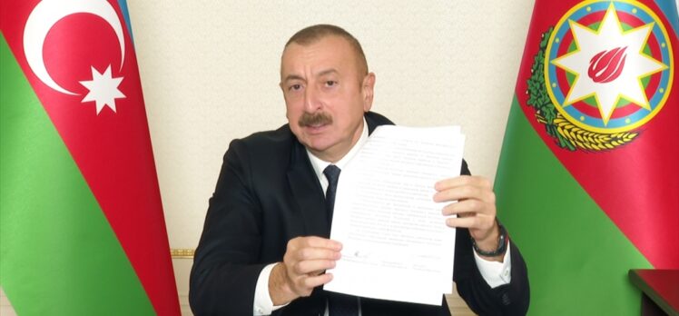 Azerbaycan Cumhurbaşkanı Aliyev: “Bu anlaşma bizim şanlı zaferimizdir”