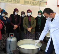 Samsun'da kırsal kesimde yaşayan kadınlara organik peynir yapımı öğretiliyor
