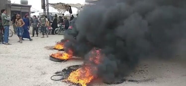 Deyrizorlu Araplar, terör örgütü YGP/PKK'nın halkı yakıttan mahrum bırakmasını protesto etti
