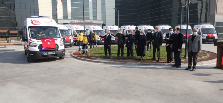 Sağlık Bakanlığınca Konya'ya gönderilen 14 ambulans törenle hizmete alındı