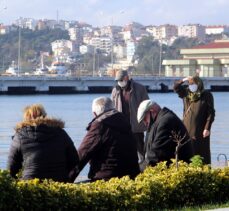 Sinop'ta 65 yaş ve üstü vatandaşlar güneşli havanın tadını çıkardı