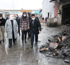 Bakan Zehra Zümrüt Selçuk'tan iş yerleri yanan esnaflara ziyaret