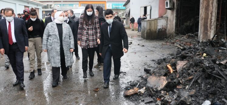 Bakan Zehra Zümrüt Selçuk'tan iş yerleri yanan esnaflara ziyaret