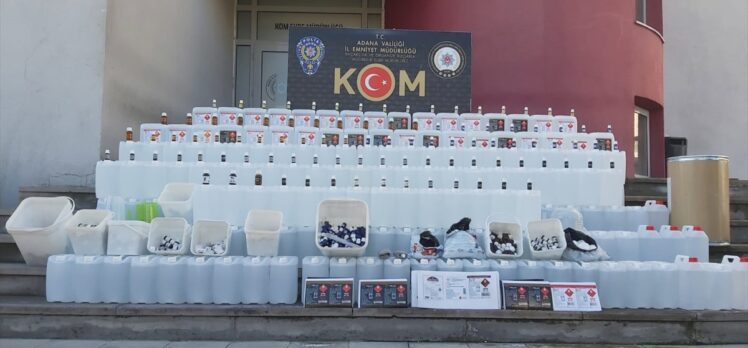 Adana'da sahte içki imalathanelerine operasyonda 1323 litre etil alkol ele geçirildi