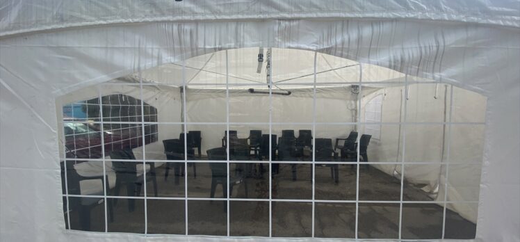 Keçiören Belediyesi'nden Tepebaşı Ağız ve Diş Sağlığı Hastanesi'ne ısıtıcılı bekleme çadırı
