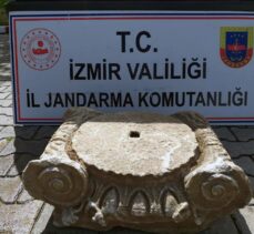 İzmir'de Roma dönemine ait sütun başlığı ele geçirildi