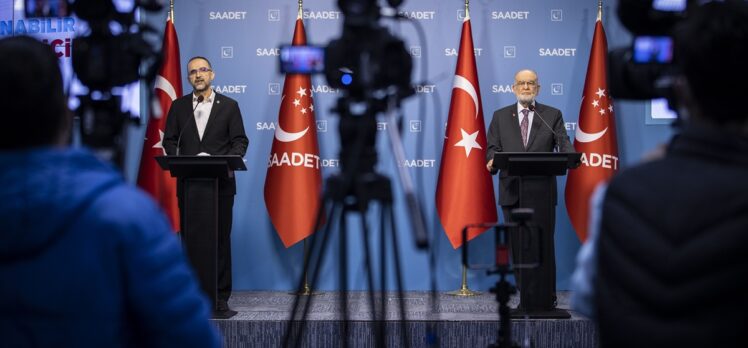 Saadet Partisi Genel Başkanı Karamollaoğlu, HÜDA PAR Genel Başkanı Sağlam ile görüştü