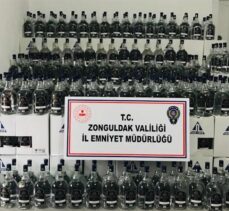 Zonguldak'ta bir iş yerinin deposunda 1150 litre etil alkol ele geçirildi