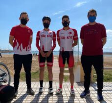 Milli sporcular Esra Gökcek ve Gültiğin Er, Avrupa Triatlon Kupası'nda yarıştı