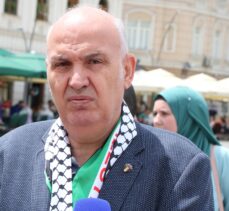 Bosna Hersek'in Tuzla şehrinde Filistin'e destek gösterisi düzenlendi