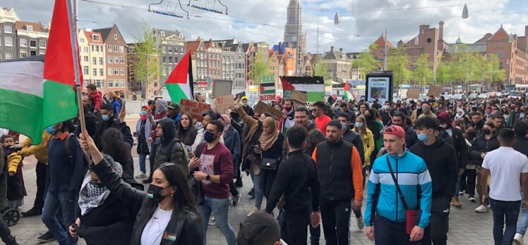 Hollanda'da İsrail'in Filistin'e yönelik saldırıları protesto edildi
