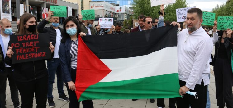 Kosova'da Filistinlilere destek gösterisi düzenlendi