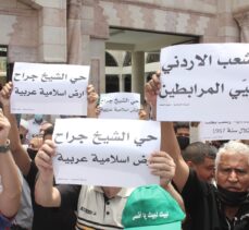 Ürdünlüler, İsrail'in Kudüs'teki Şeyh Cerrah Mahallesi sakinlerini göçe zorlamasını protesto etti