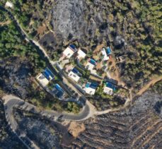 Antalya'nın Kaş ilçesindeki orman yangınında zarar gören alanlar havadan görüntülendi