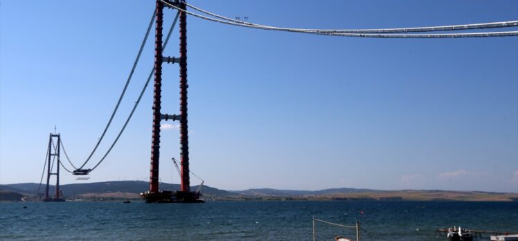 “1915 Çanakkale Köprüsü”nün tabliye montaj çalışmaları devam ediyor