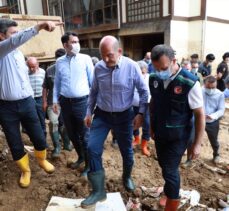 Bakanlar Soylu, Kurum ve Karaismailoğlu, Rize'de afet bölgesindeki incelemelerini sürdürdü
