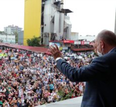 Cumhurbaşkanı Erdoğan selden etkilenen Arhavi'de vatandaşlara hitap etti: