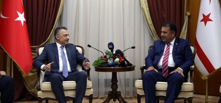 Cumhurbaşkanı Yardımcısı Oktay, KKTC Başbakanı Saner'i ziyaret etti