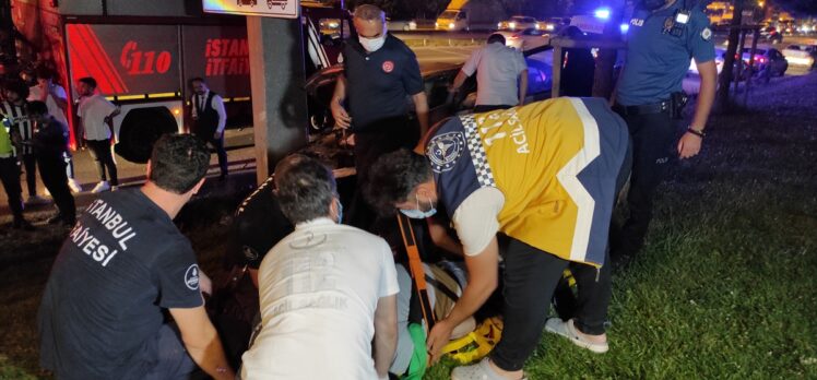 Şile otoyolunda 2 otomobilin çarpışması sonucu 1 kişi yaralandı