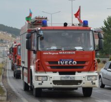 Azerbaycan'ın orman yangınlarına müdahale için gönderdiği üçüncü ekip Havza'dan geçti