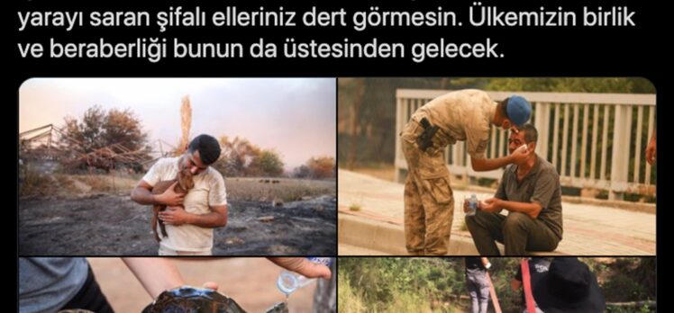 Cumhurbaşkanı Erdoğan'ın eşi Emine Erdoğan, orman yangınlarına ilişkin paylaşımda bulundu:
