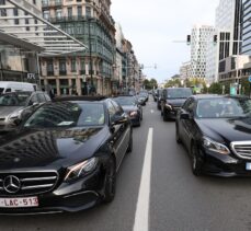 Brüksel'deki Uber sürücülerinden protesto