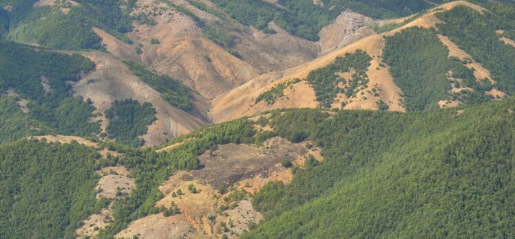 Tunceli'de örtü yangınlarından zarar gören alanlar havadan görüntülendi
