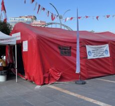 Giresun'da Kovid-19 aşı çadırına zarar verildi