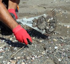 Hatay sahillerinde Suriye kaynaklı petrol sızıntısının temizlik çalışmaları sürüyor