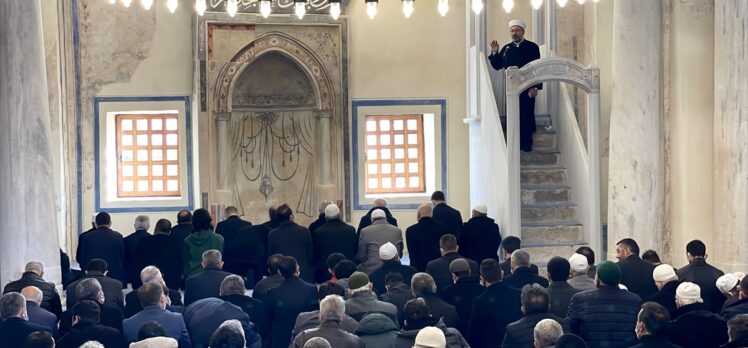 Erbaş, restorasyon sonrası ibadete açılan Enez Ayasofya Camisi'nde hutbe irat etti: