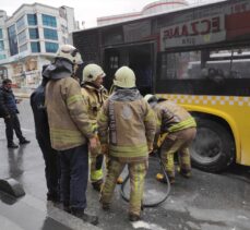Esenyurt'ta İETT otobüsünün lastiğinde çıkan yangın söndürüldü