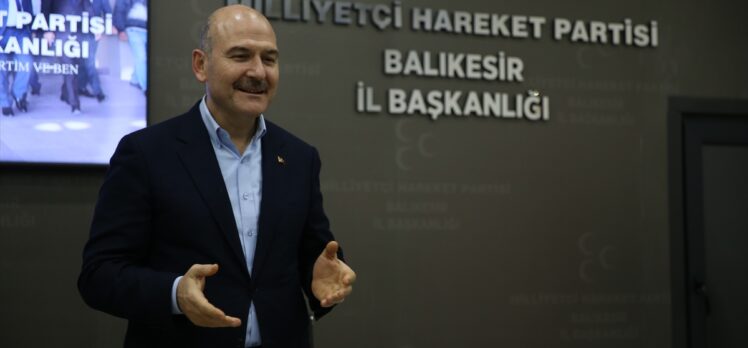 İçişleri Bakanı Süleyman Soylu, MHP Balıkesir İl Başkanlığını ziyaret etti: