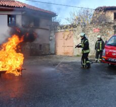 Manisa'daki Tarihi Kula evleri için yangın tatbikatı yapıldı