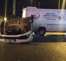 Bursa'da takla atan otomobilin sürücüsü ağır yaralandı