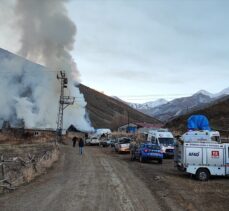Erzincan'daki yangında 2 ev ile odunluk zarar gördü