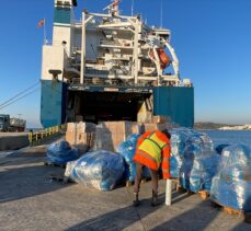 Deprem bölgesine yardım götürecek yük gemisi Bodrum Limanı'nda