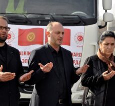 Kırgızistan'dan 4 yardım tırı Türkiye'ye uğurlandı