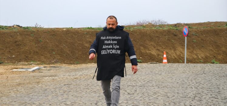 Tekirdağ'da haksız yere işten çıkarıldığını öne süren belediye işçisi Ankara'ya yürüyecek