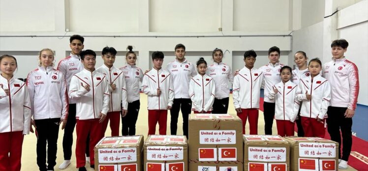Antalya'ya gelen Çin Artistik Cimnastik Milli Takımı'ndan depremzedeler için anlamlı yardım