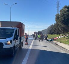 Arnavutköy'de alev alan kamyonet kullanılamaz hale geldi