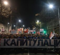 Sırbistan'da “Fransız-Alman Planı” karşıtı gösteri düzenlendi