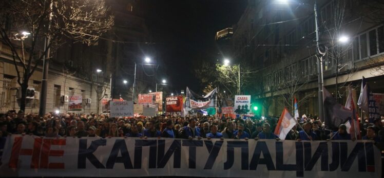 Sırbistan'da “Fransız-Alman Planı” karşıtı gösteri düzenlendi
