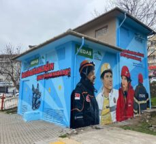 UEDAŞ, “afet bölgesinin kahramanları” temasıyla trafo duvarına grafiti yaptı