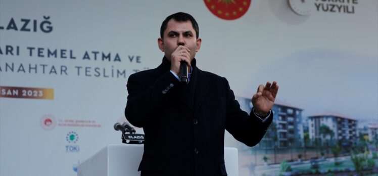 Bakan Kurum Elazığ'da afet konutları temel atma töreninde konuştu: