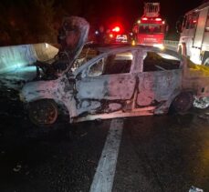Burdur'da başka bir araçla çarpışıp alev alan otomobildeki kadın öldü