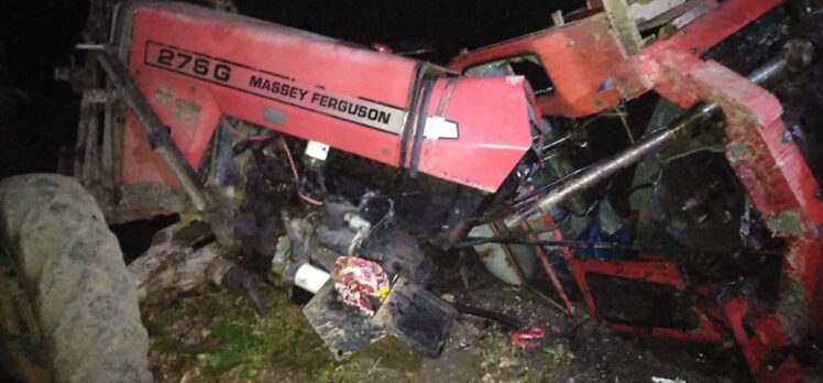 Düzce'de devrilen traktörün sürücüsü ağır yaralandı
