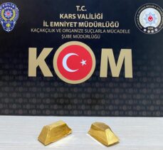 Kars'ta yasa dışı yollarla ülkeye getirilen iki külçe altın ele geçirildi