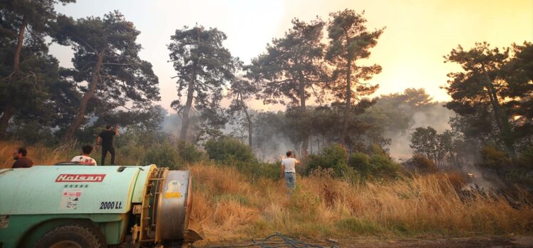 GÜNCELLEME – Çanakkale'deki orman yangınına havadan ve karadan müdahale ediliyor